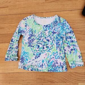 Lilly Pulitzer Girls Margo Rashguard Shirt Size 5 Swim Top Beach Long Sleeve